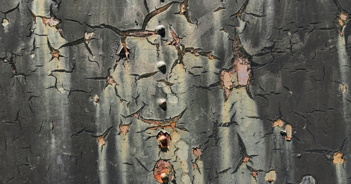 Visible signs of metal being peeled